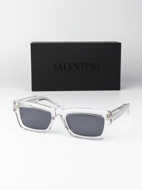 Valentino Women Sunglasses Transparent Grey Rectangle V-SHARP VLS-134 C